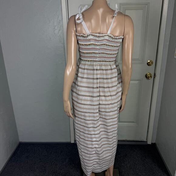 Vintage 70s Handmade Dress Modest Hippie Smocked Polyester Blend R30 - Picture 4 of 5